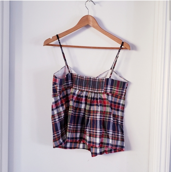 J. Crew Factory Cami plaid cotton top Sz 10 - Picture 2 of 6
